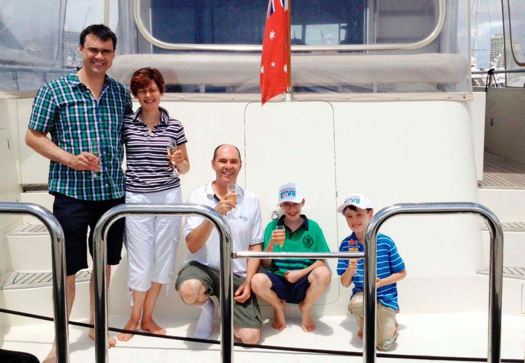Lewis, Amanda, Bevin, Bradley and Aaron Steer were the lucky prize winners © Stephen Milne